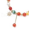 Natural Striped Agate Round Beaded Bracelets BJEW-JB11924-03-3