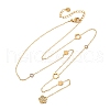 304 Stainless Steel Crystal Rhinestone Flower Y Necklaces NJEW-R026-18G-4