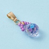 Glass Seed Beaded Pendants PALLOY-MZ00590-4