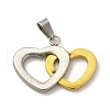 Crystal Rhinestone Double Heart Pendants STAS-A073-19-2