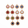 Rack Plating Brass Micro Pave Clear Cubic Zirconia Pendants X-KK-T060-61-RS-1