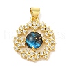 Rack Plating Brass Cubic Zirconia Enamel Pendants KK-S380-11G-1