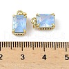 Brass Micro Pave Cubic Zirconia Charms with Glass Crystal KK-Q039-02G-3