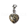 Natural Dalmatian Jasper Pendant Decorations PALLOY-PH01402-04-1