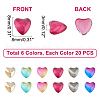   120Pcs 6 Colors Transparent Glass Cabochons GGLA-PH0001-20-5