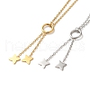 Vacuum Plating 304 Stainless Steel Star Pendant Lariat Necklaces NJEW-G125-06-1