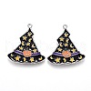 Halloween Theme Witch Hat Alloy Enamel Pendants ENAM-J649-11P-02-1