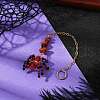 Halloween Theme Spider & Skull Dyed Synthetic Turquoise & Glass Seed Beads Pendant Decorations HJEW-MZ00282-02-1