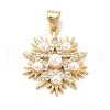 Brass Micro Pave Clear Cubic Zirconia Pendants KK-M235-11G-1