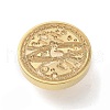 Golden Plated Brass Wax Sealing Stamp Head KK-K363-01G-06-2