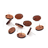 Coconut Brown Wood Stud Earring Findings EJEW-CJC0001-12-2