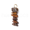 10Pcs 5 Colors 12 Constellation Natural Rose Quartz & Gold Rutilated Quartz & Tiger Eye & White Moonstone & Citrine Pendants PALLOY-JF02839-07-3