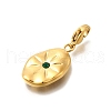 Oval 304 Stainless Steel Rhinestone Pendant Decoration STAS-R159-49G-03-2