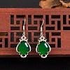 Half Round Imitation Jade Dangle Earrings for Girl Women EJEW-BB46316-A-1