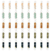 40Pcs 5 Styles Natural Mixed Gemstone Copper Wired Wrapped Connector Charms PALLOY-FH00008-1