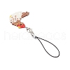 Glass Seed Bead Beaded Charm Mobile Straps HJEW-MZ00266-02-4