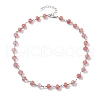 Synthetic Cherry Quartz Glass Necklaces for Women NJEW-JN04739-01-4