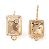 Brass Pave Clear Cubic Zirconia Stud Earring Findings KK-N256-02G-C-2