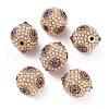 Golden Plated Alloy Rhinestone Beads FIND-E046-14G-04-1
