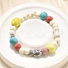 Porcelain Beads & Synthetic Howlite Beads Stretch Bracelets for Women BJEW-D307-02C-4