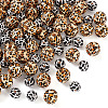 Biyun 100Pcs 2 Patterns Printed Natural Wooden Beads WOOD-BY0001-01-4