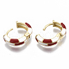 Brass Huggie Hoop Earrings EJEW-S209-06D-4