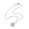 Round Shell Pearl Macrame Pouch Pendant Necklaces NJEW-JN04955-02-4