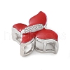 Brass Micro Pave Clear Cubic Zirconia Silde Charms KK-C086-02P-02-2