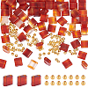  1 Strand Rectangle Natural Red Agate Dyed Beads Strands G-NB0005-54A-1