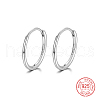 Rhodium Plated 925 Sterling Silver Huggie Hoop Earrings IK9735-08-1