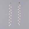 Electroplate Glass Beads Dangle Stud Earrings EJEW-JE03820-4
