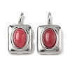 304 Stainless Steel Pave Dyed Natural White Jade Rectangle with Oval Charms STAS-L022-516P-03-1