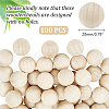 AHADERMAKER 100Pcs Unfinished Wood Beads WOOD-GA0001-60-2