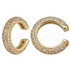 C-Shaped Brass Micro Pave Cubic Zirconia Cuff Earrings EJEW-WH0519-27B-1