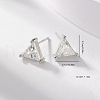 S925 Sterling Silver Clear Cubic Zirconia Triangle Stud Earrings IQ7437-2-4