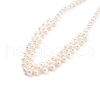 Grade A Natural Pearl Beads Bib Necklace for Teen Girl Women NJEW-JN03736-3
