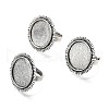 Vintage Adjustable Iron Finger Ring Components Alloy Cabochon Bezel Settings X-PALLOY-Q300-14AS-NR-5