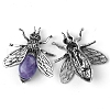 Natural Amethyst Bees Brooches PW-WGE0A74-06-1