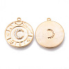 Brass Micro Pave Clear Cubic Zirconia Pendants KK-N232-169G-NF-2
