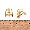 Star Brass Micro Pave Clear Cubic Zirconia Stud Earrings EJEW-B131-02G-5
