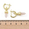 Natural Rose Quartz Hoop Earrings EJEW-P306-01G-07-5