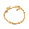 Ion Plating(IP) 304 Stainless Steel Cat Adjustable Ring for Women RJEW-M149-34G-2