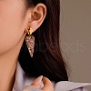 304 Stainless Steel Heart Dangle Stud Earrings EJEW-Z096-01G-A01-1