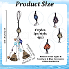 4Pcs 4 Styles Iron Bell Pendant Decoraions HJEW-OC00005-2