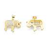 Brass Micro Pave Clear Cubic Zirconia Pendants ZIRC-N039-268-1