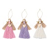 3Pcs 3 Colors Handmade Macrame Cotton Cord Angel Pendant Decorations HJEW-JM02669-1
