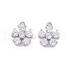 Brass Micro Pave Clear Cubic Zirconia Pendants KK-K351-42B-P-1