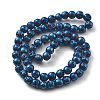 Electroplated Natural Lava Rock Beads Strands G-A251-B01-01E-1