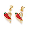 Brass Micro Pave Cubic Zirconia Pendants KK-N265-10G-1