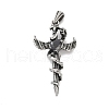 316 Surgical Stainless Steel Micro Pave Cubic Zirconia  Pendants STAS-D304-15AS-1